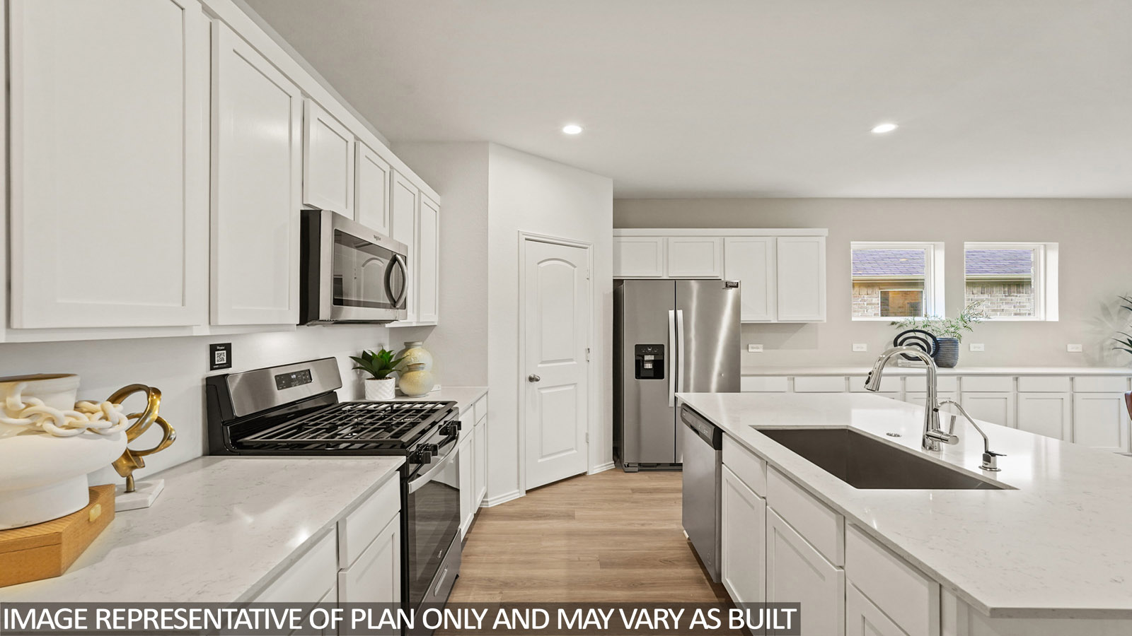 Kitchen with vinyl flooring