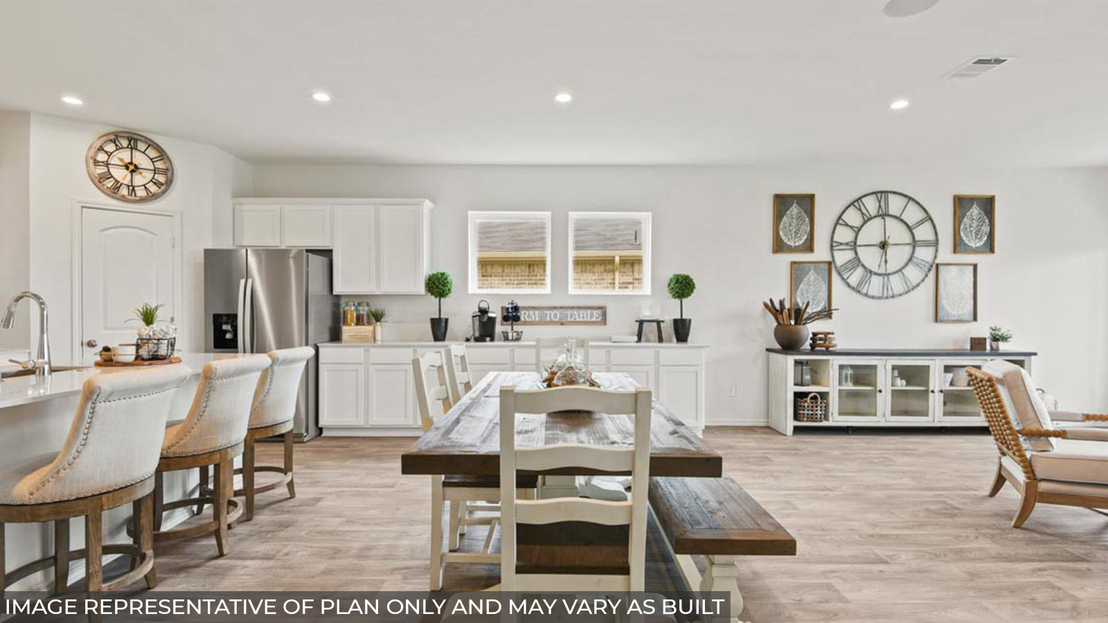 Open concept living, dining, and kitchen area