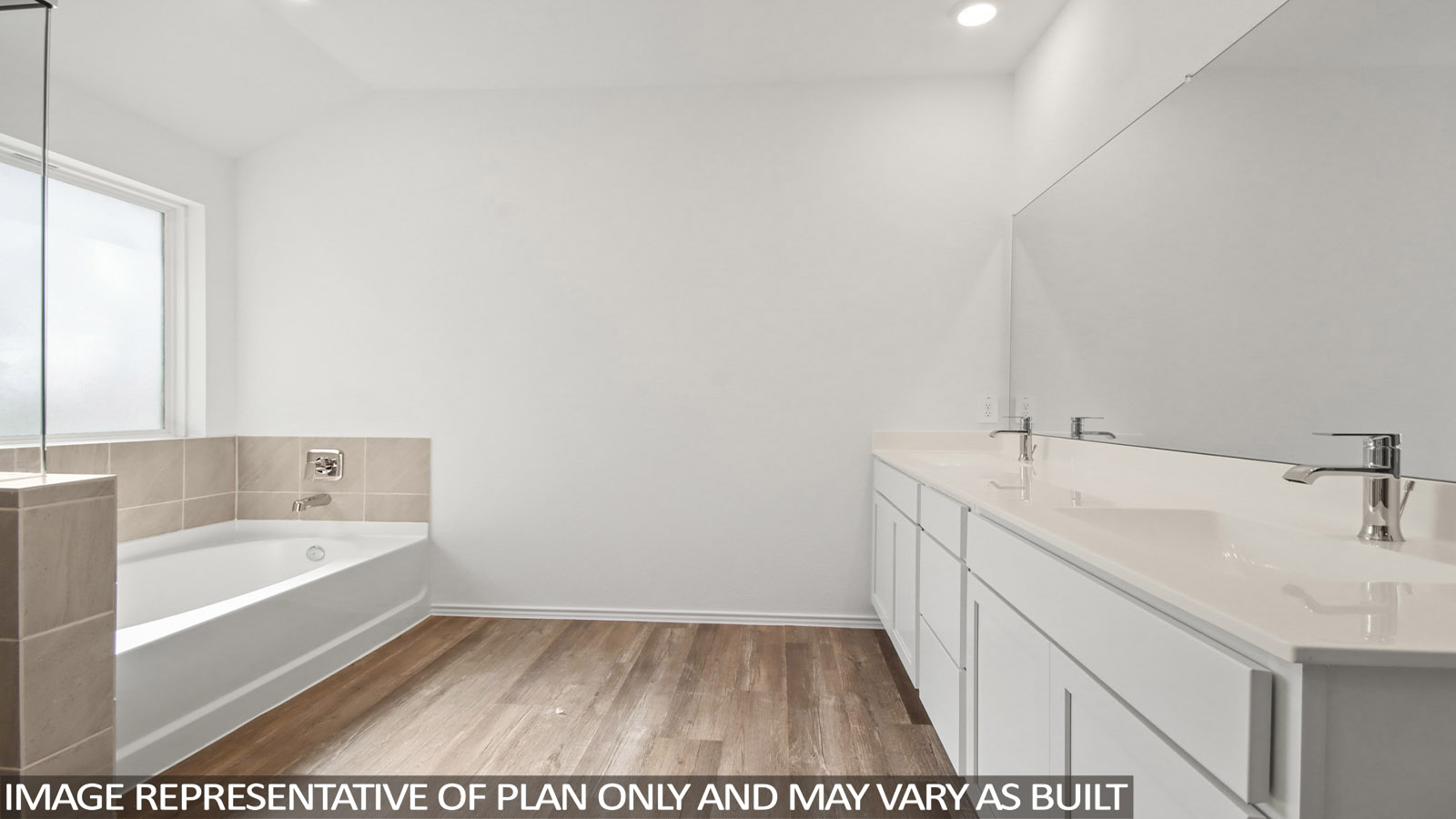 Primary bathroom with tub and shower