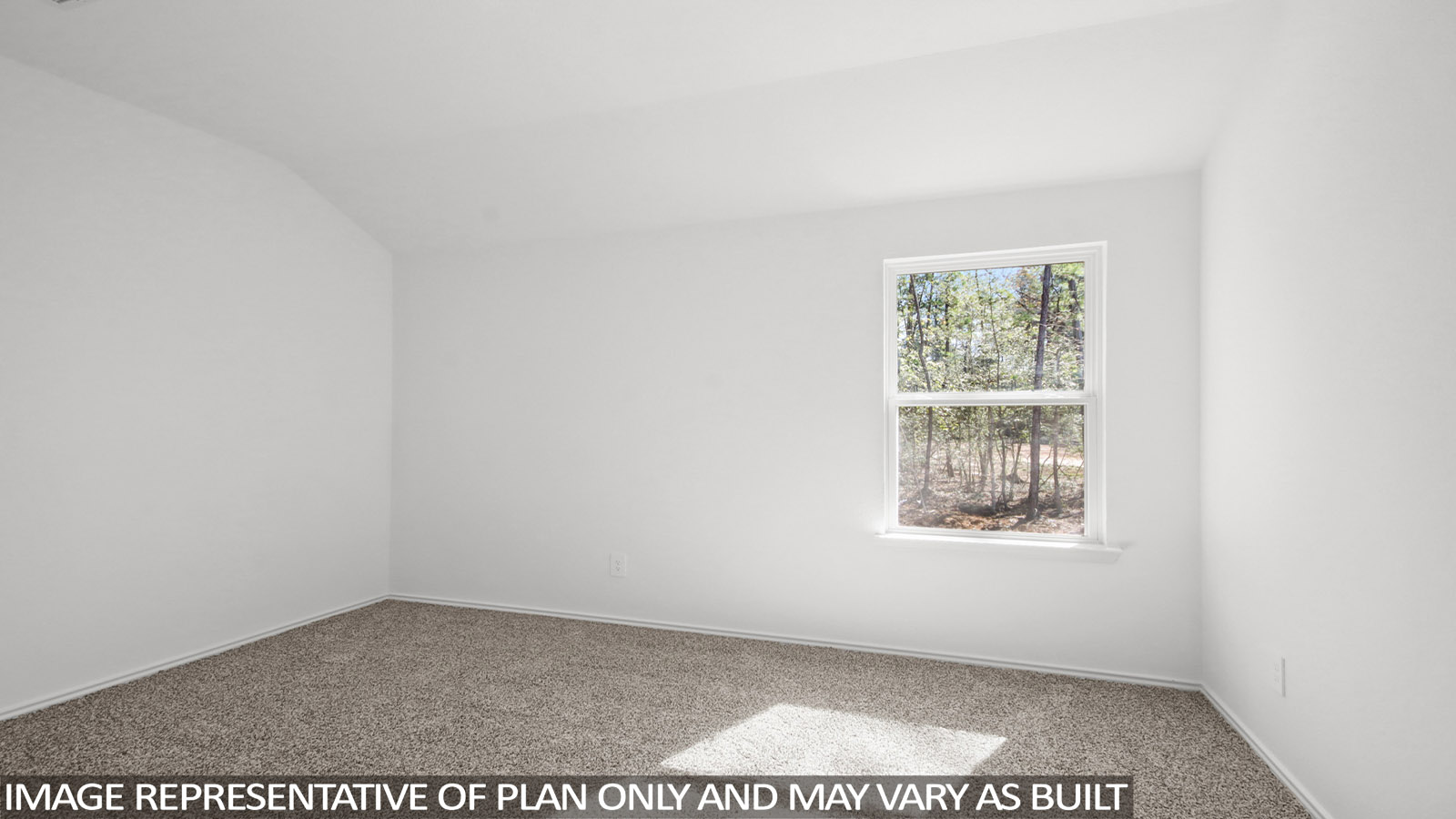 Second bedroom in Medina includes natural window light, full closet, connectivity to the residence