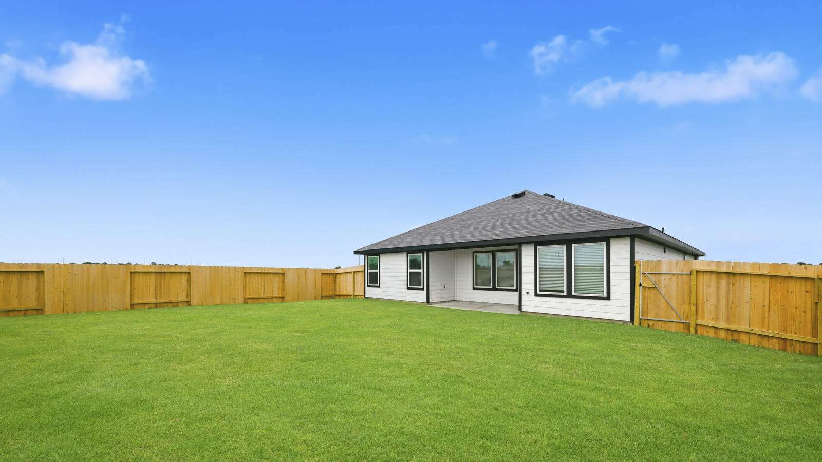 fully landscaped backyard
