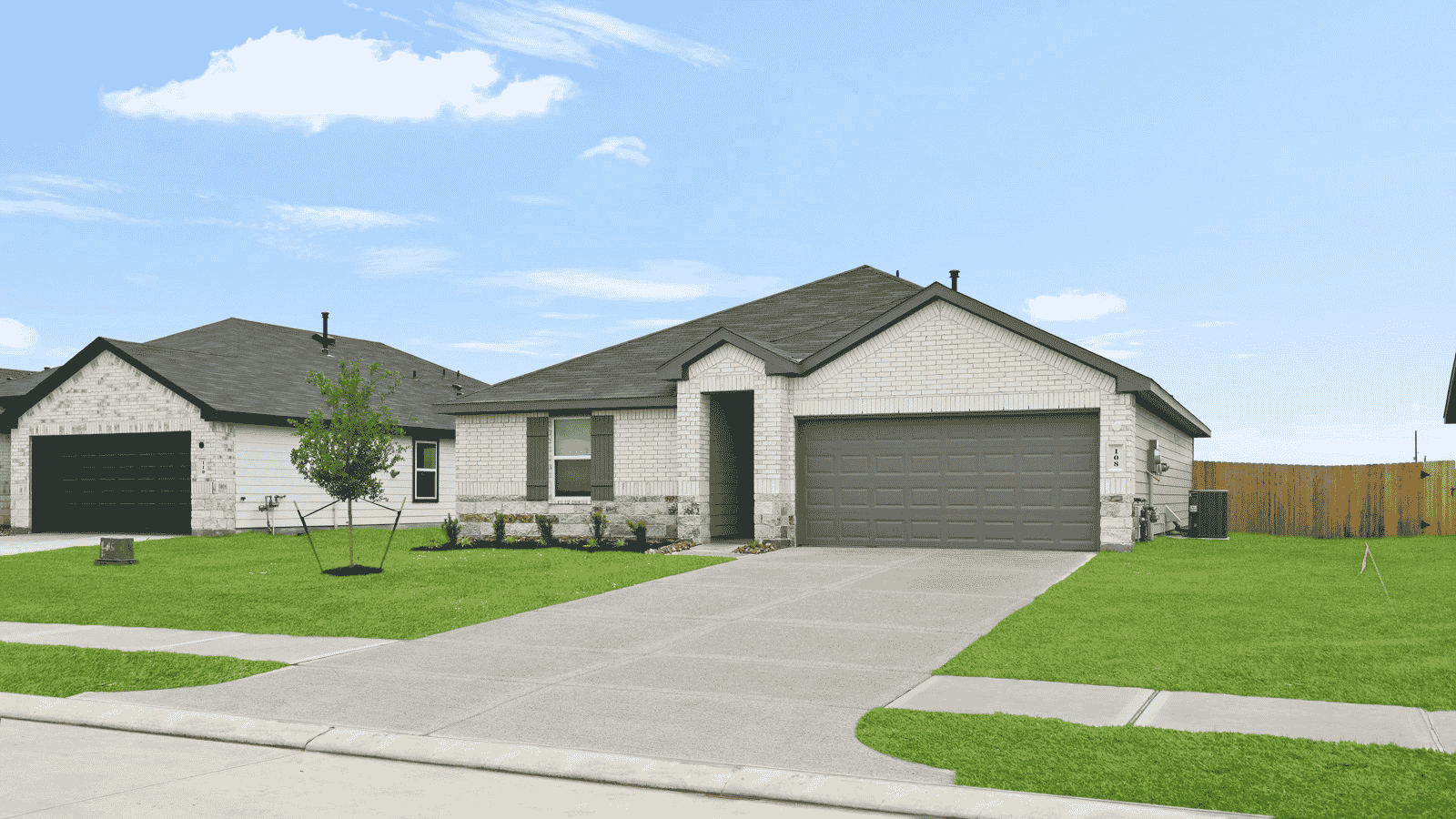 single story home with 2 car garage