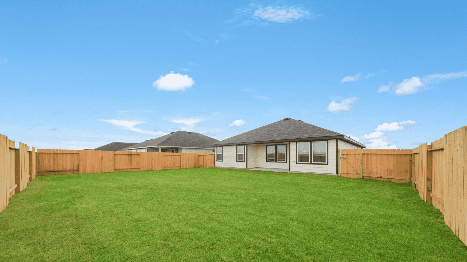 fully landscaped backyard