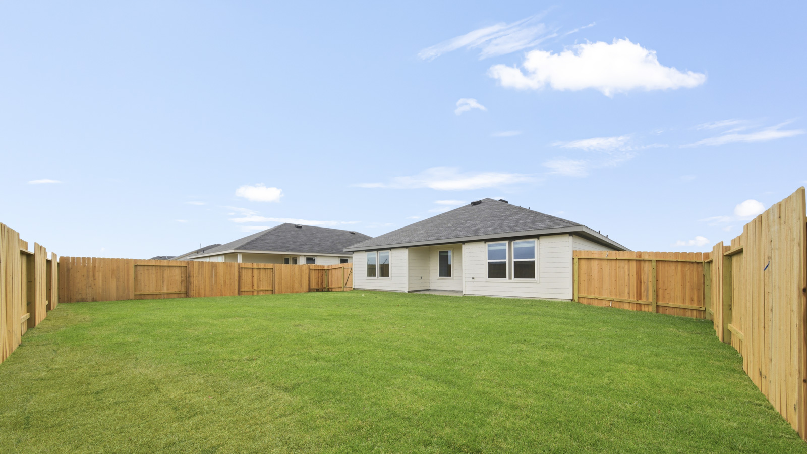 fully landscaped backyard