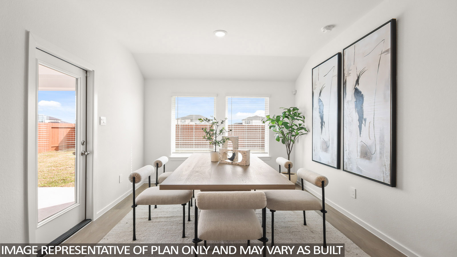 Dining area with vinyl flooring