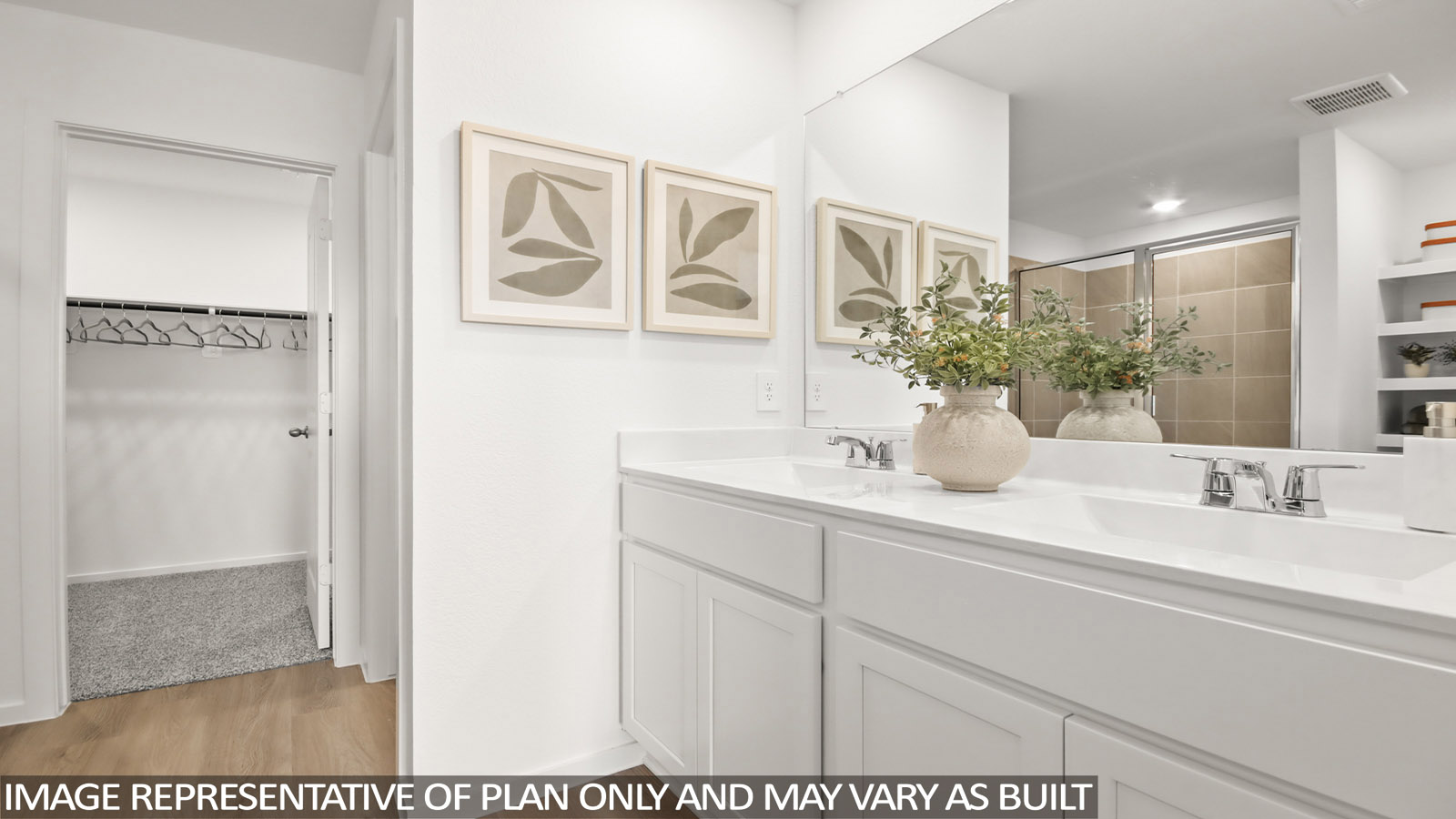 Primary bathroom with double sinks