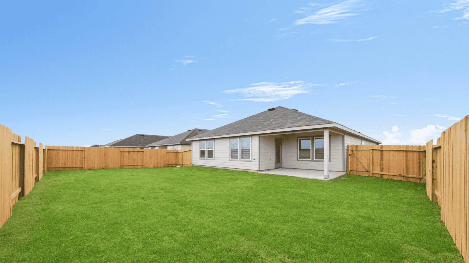 fully landscaped backyard