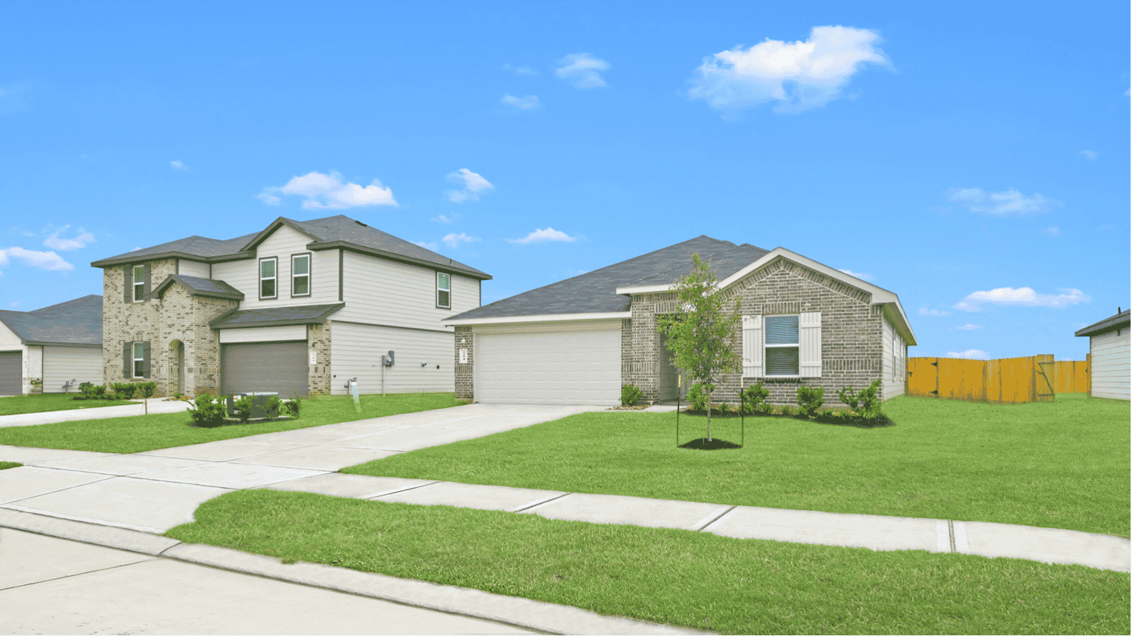 single story home with 2 car garage