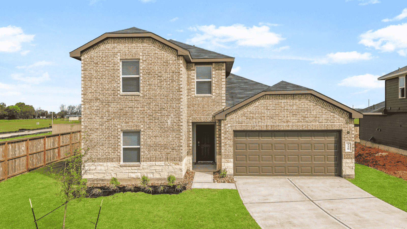 Two story home with two car garage