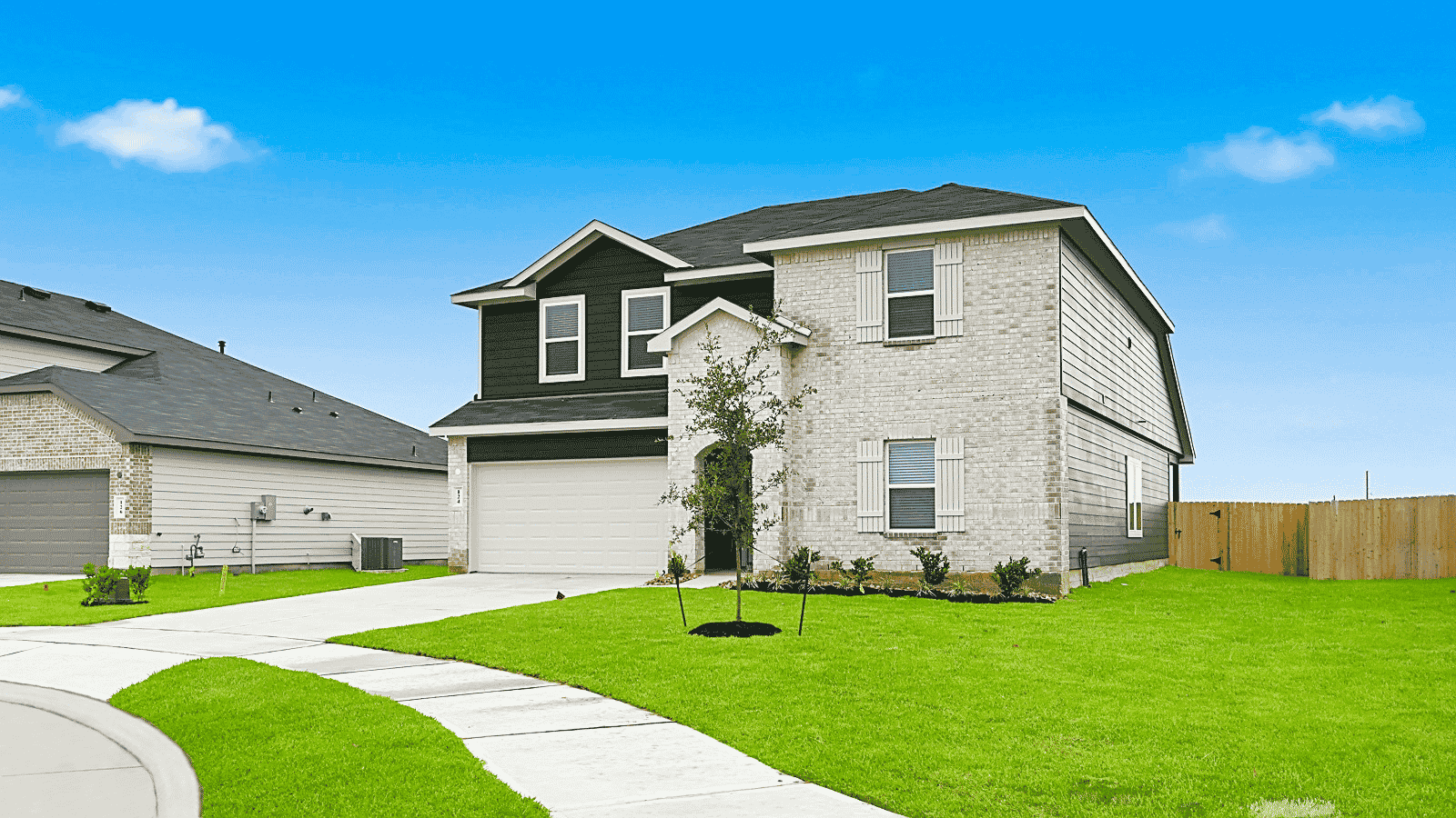 Two story home with two car garage