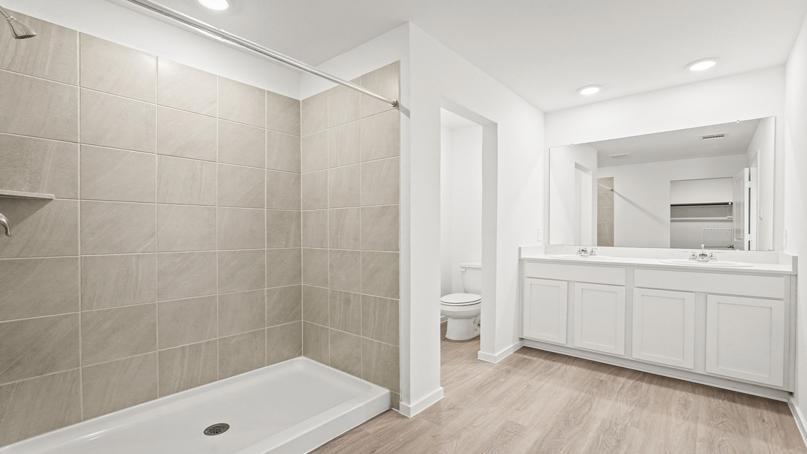 Primary bathroom with double sinks