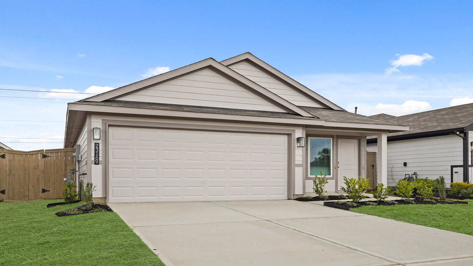 One story home with two car garage