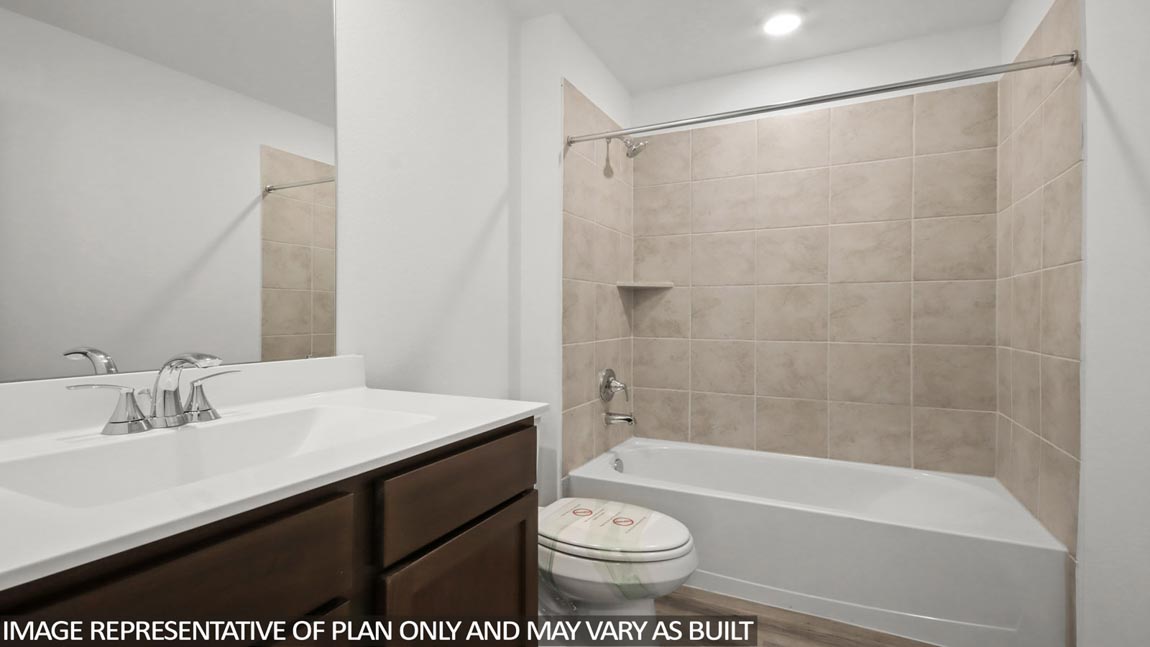 Secondary bathroom with single sink