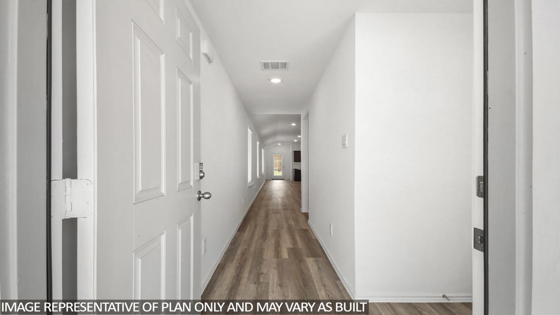 Entry hallway with vinyl flooring