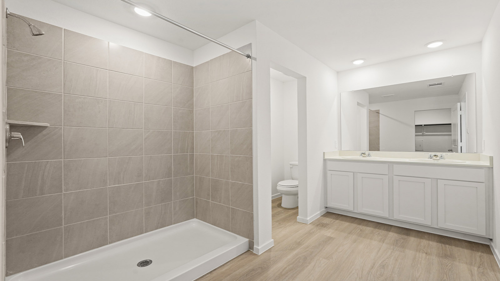 Primary bathroom with double sinks