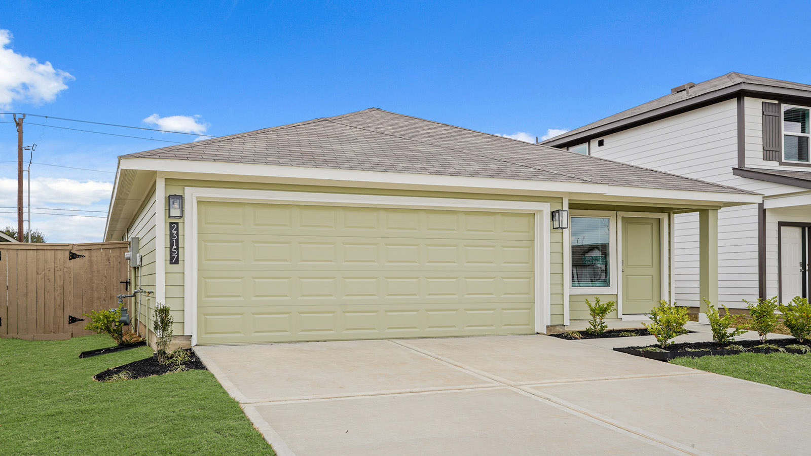 One story home with two car garage