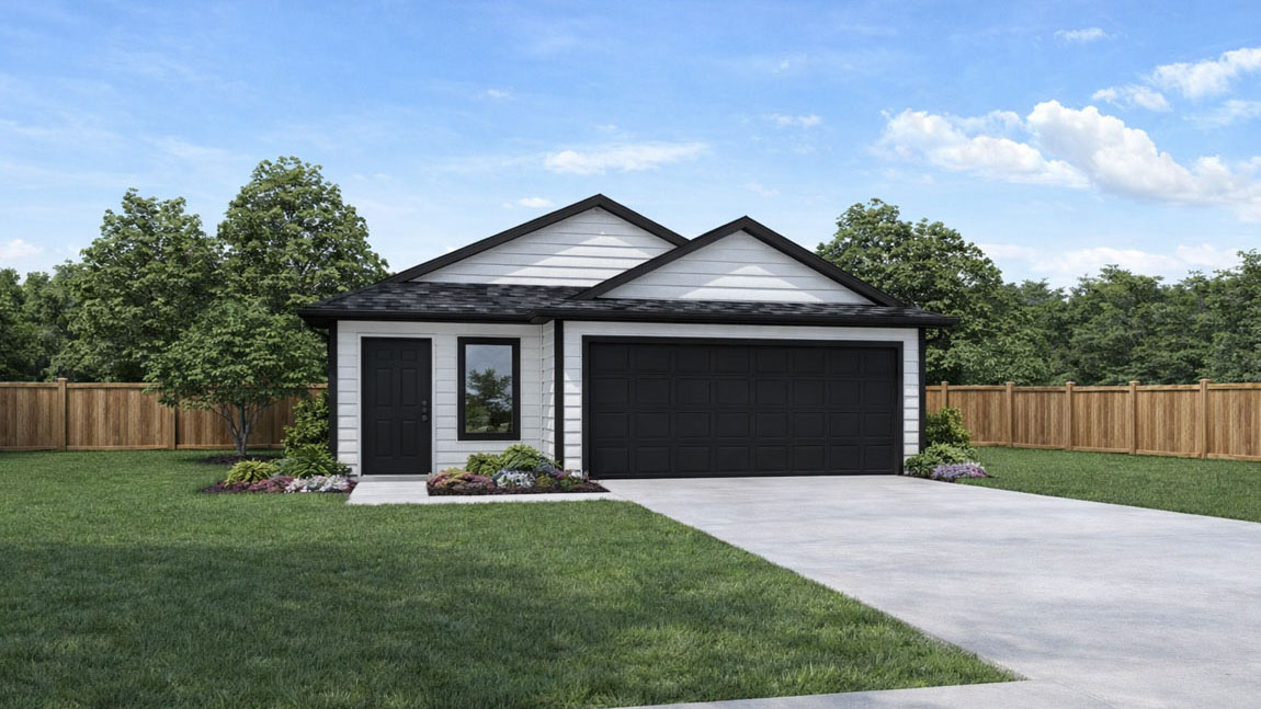 One story home with two car garage