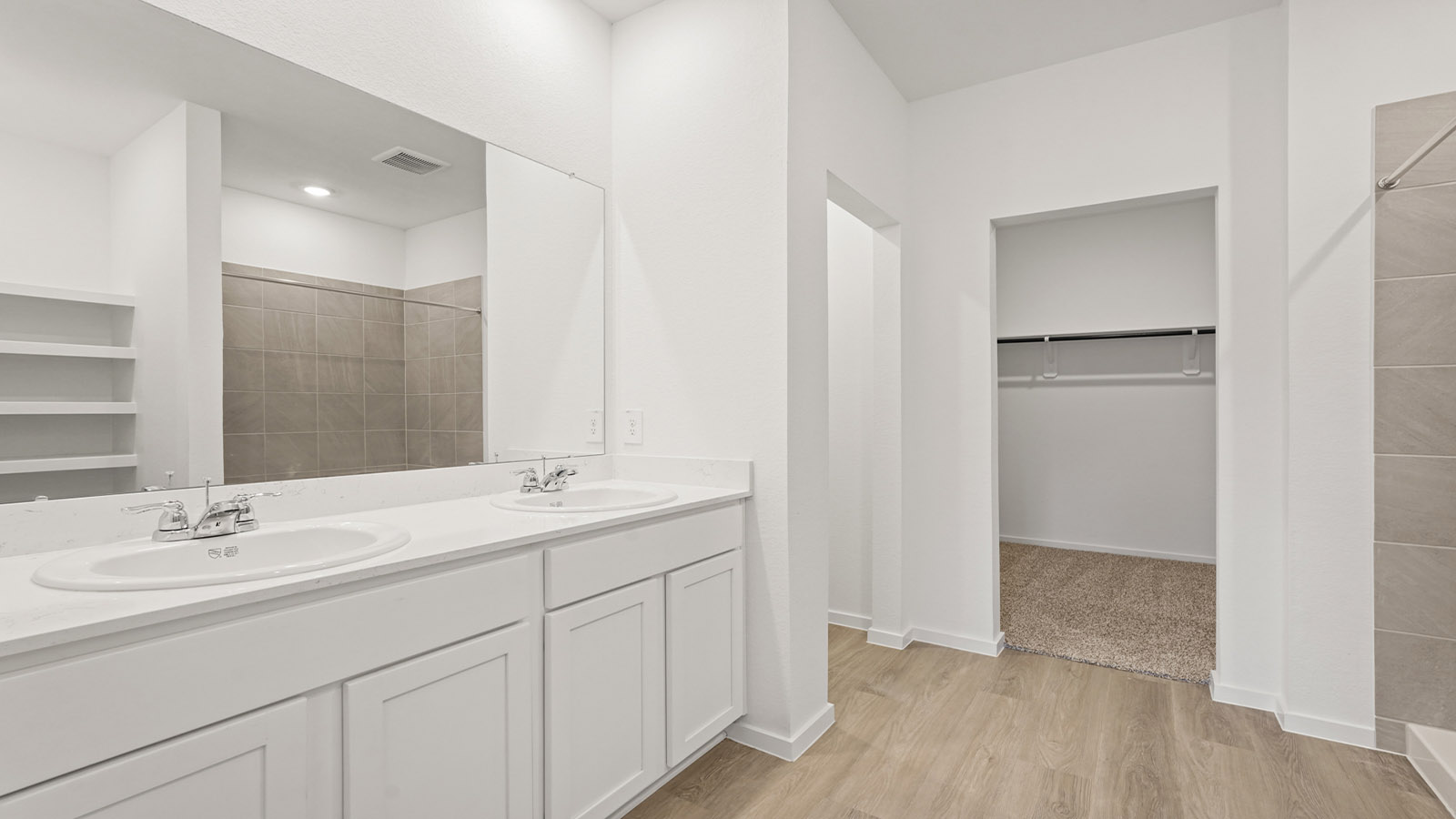 Primary bathroom with double sinks