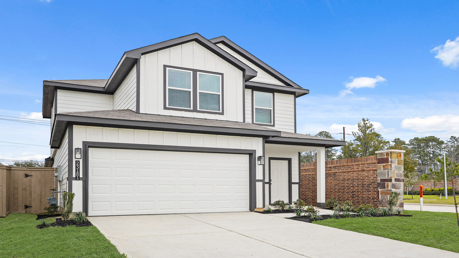 Two story home with two car garage