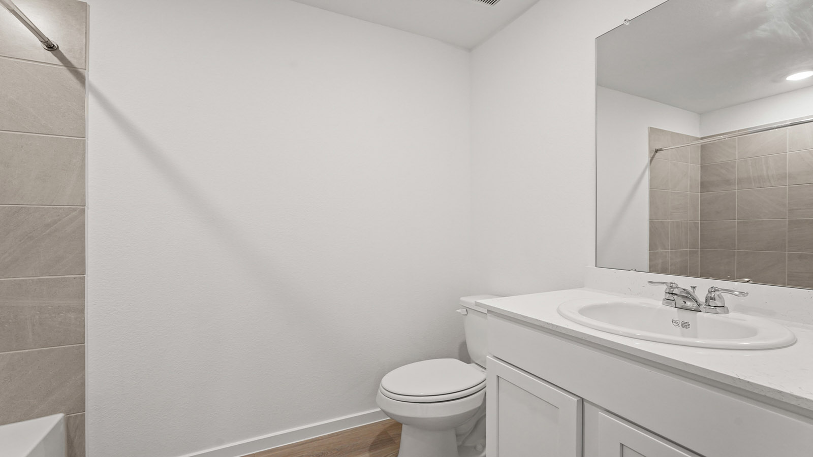 Secondary bathroom with single sink