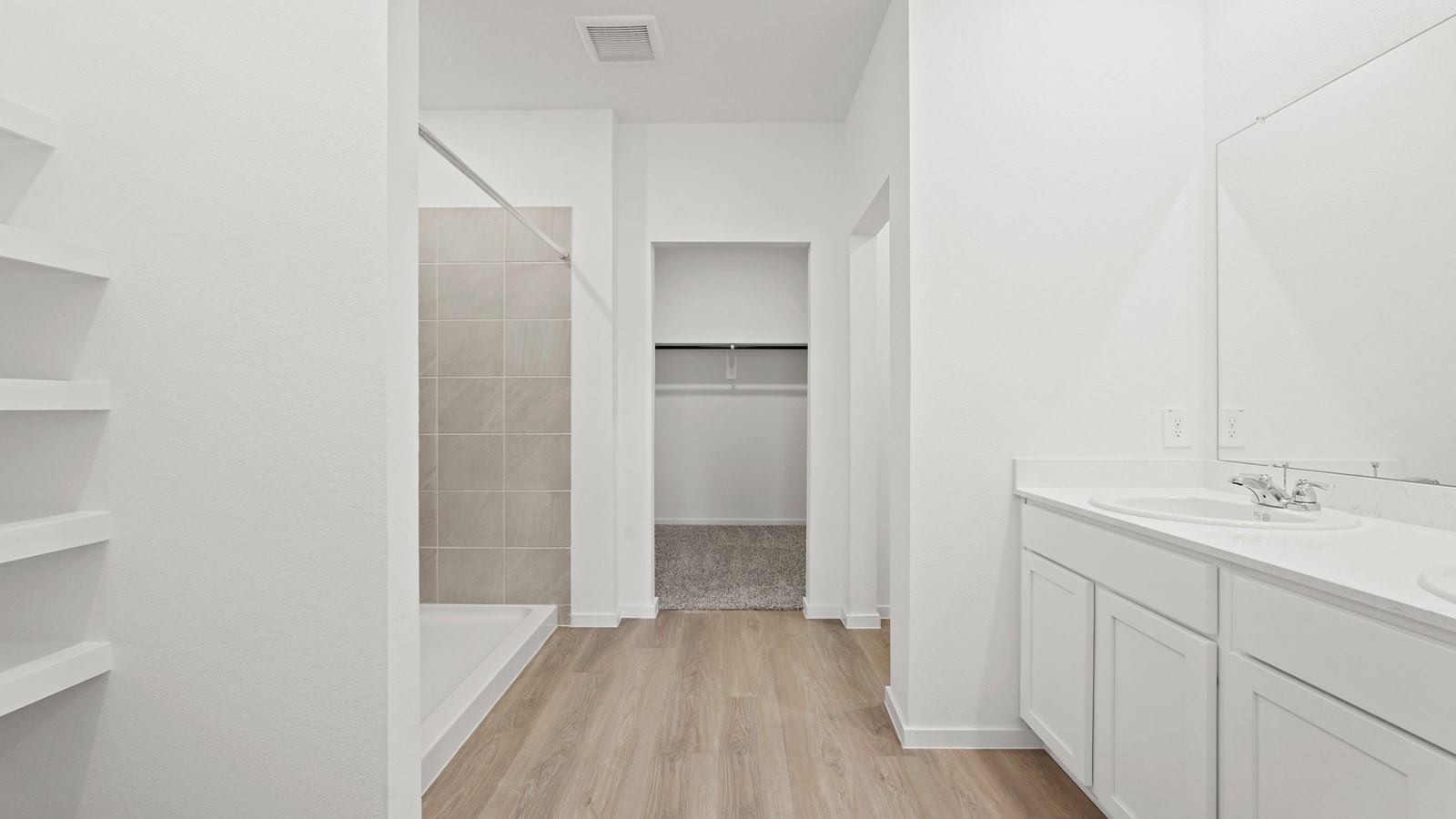 Primary bathroom with double sinks