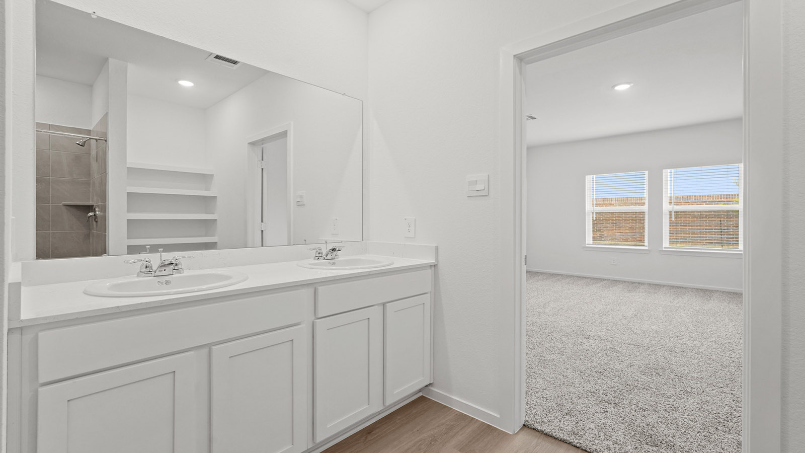 Primary bathroom with double sinks