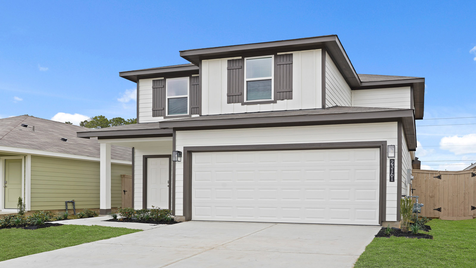 Two story home with two car garage