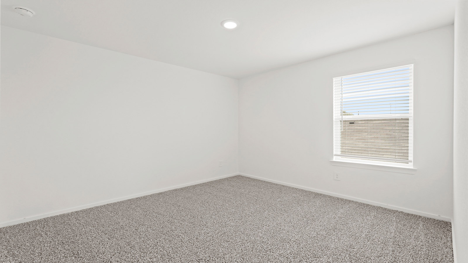 Secondary bedroom with carpet flooring