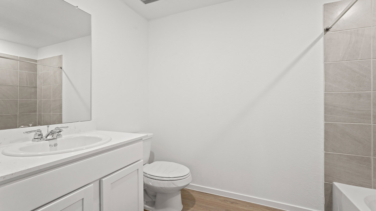 Secondary bathroom with single sink