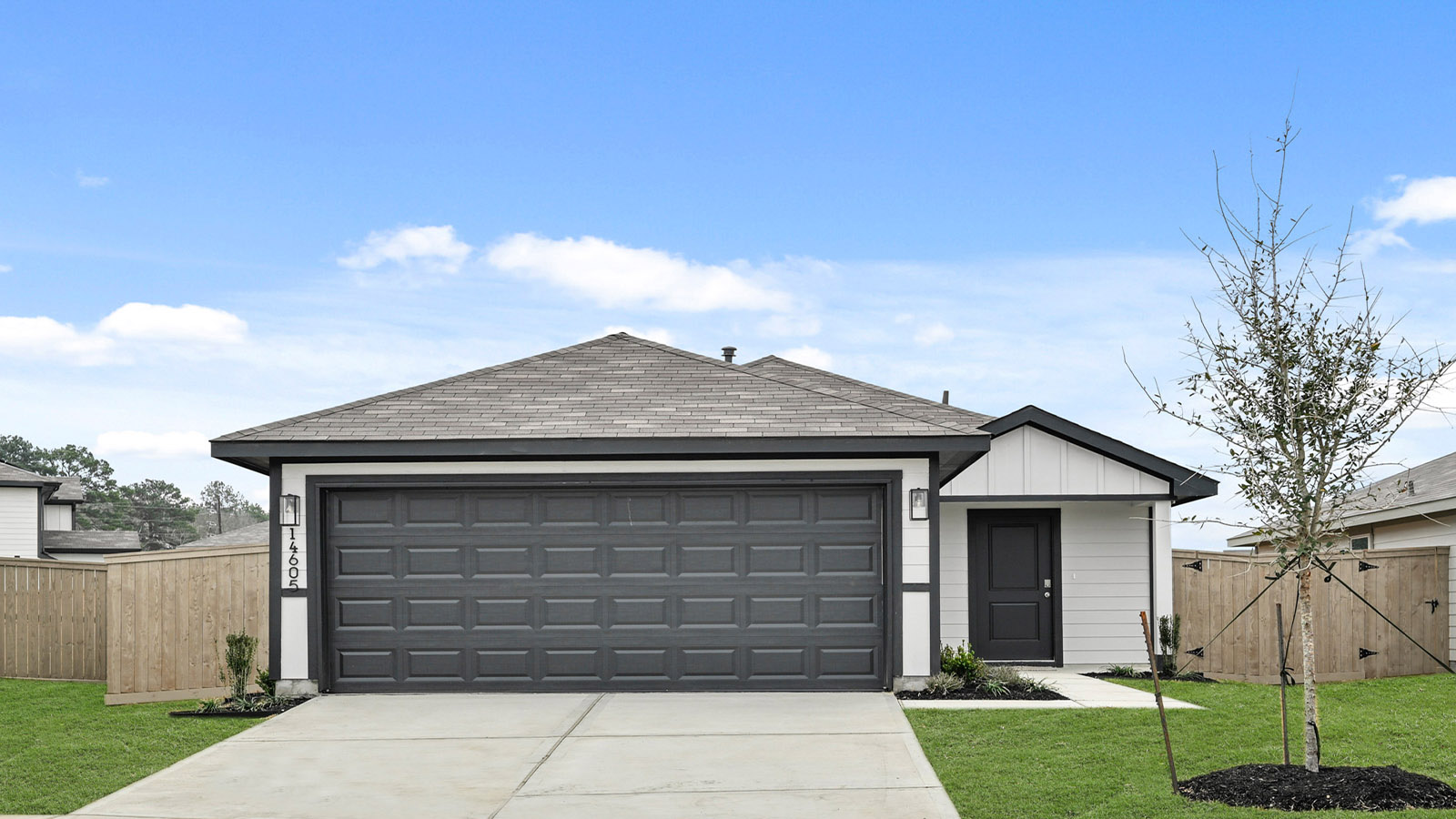 One story home with two car garage