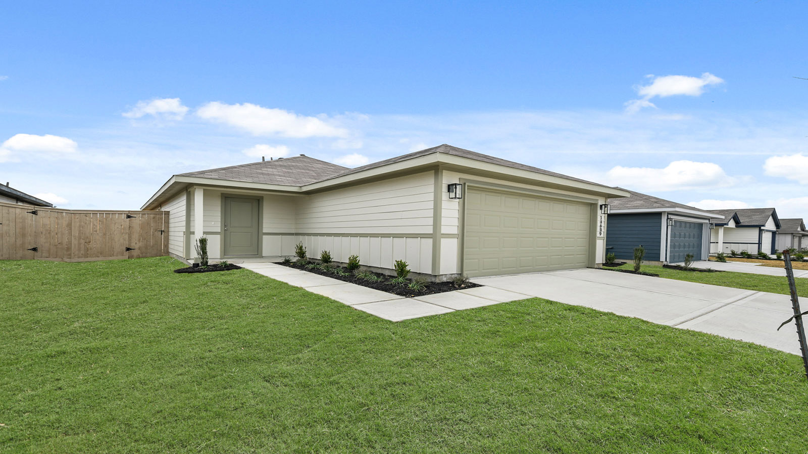 One story home with two car garage
