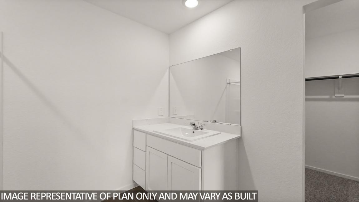 Primary bathroom with single sink