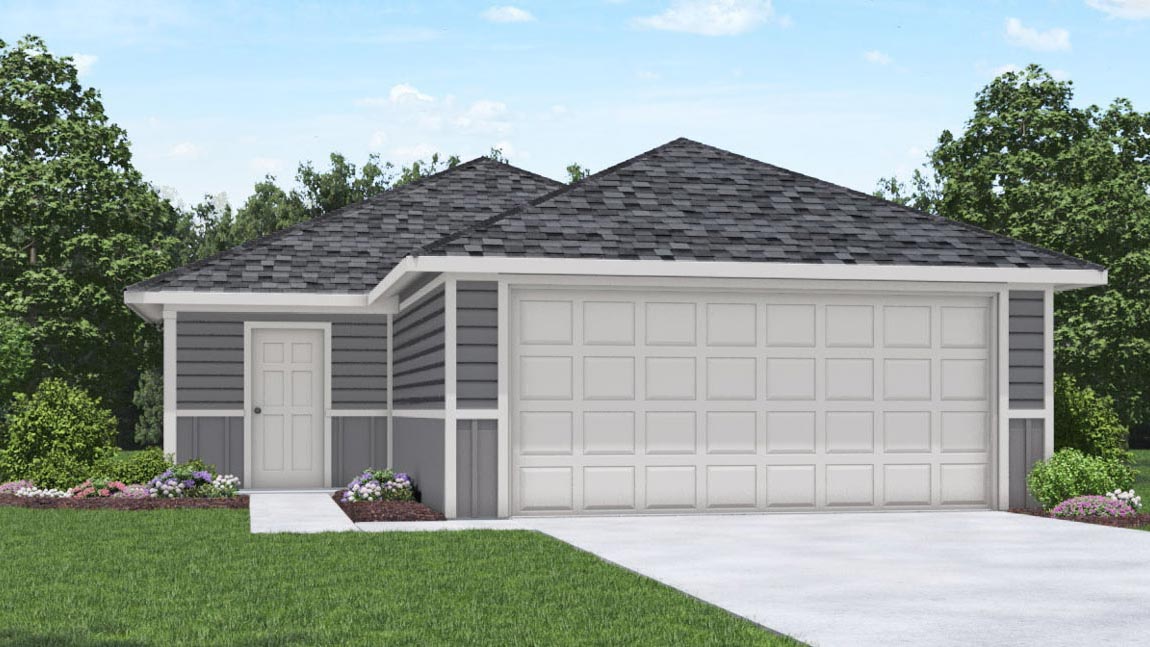 One story home with two car garage