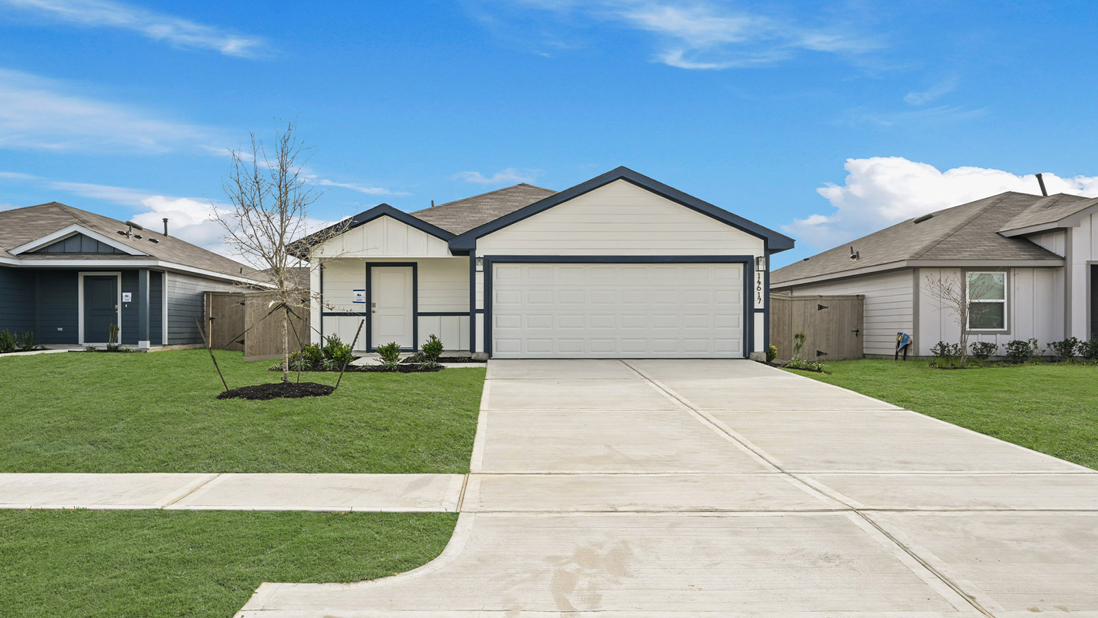 One story home with two car garage