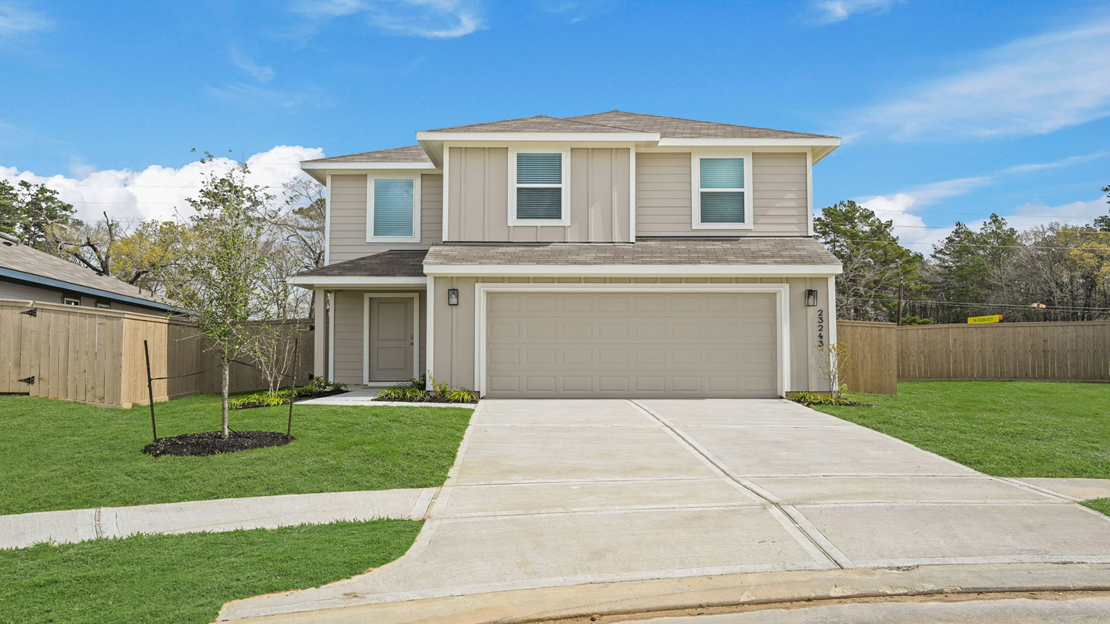 Two story home with two car garage