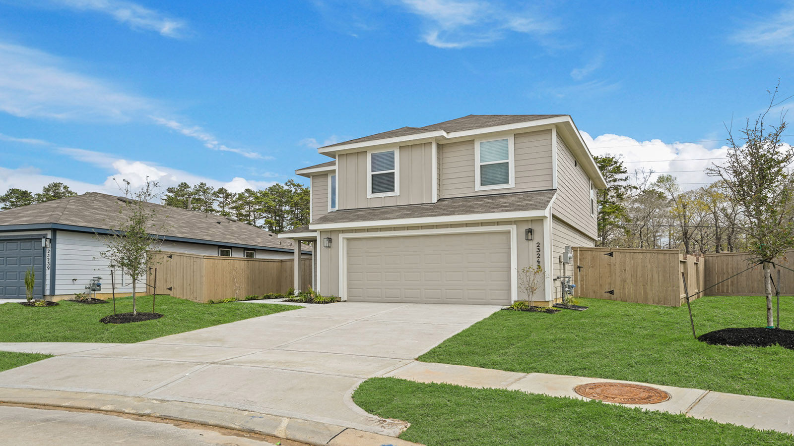 Two story home with two car garage