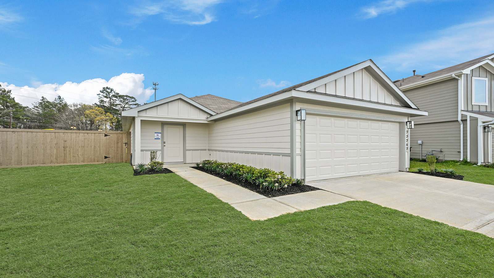 One story home with two car garage