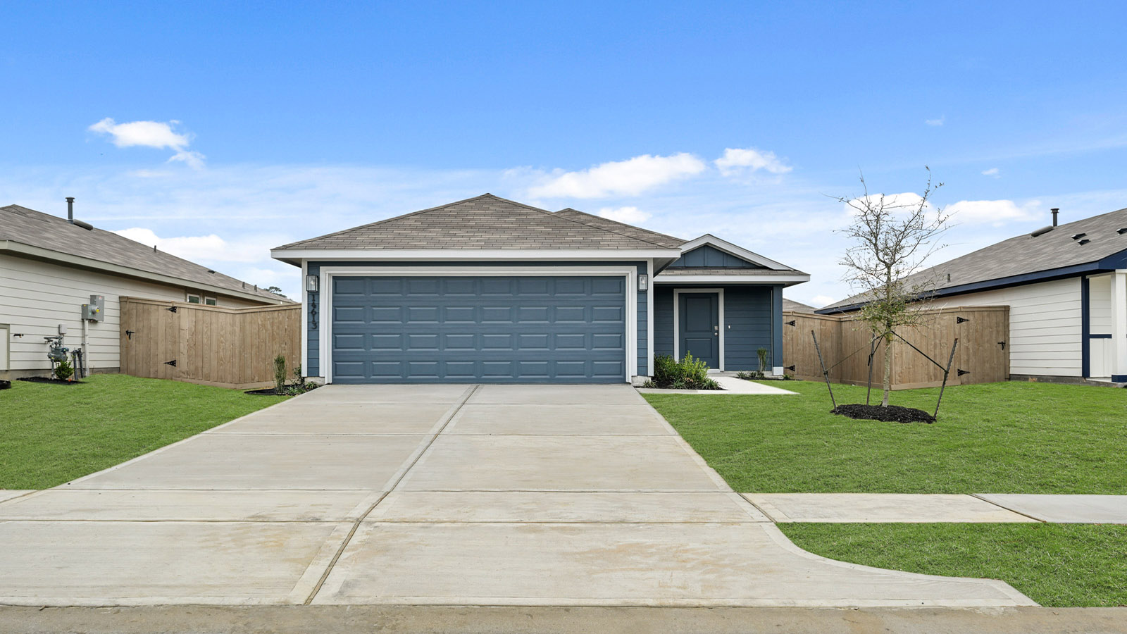 One story home with two car garage