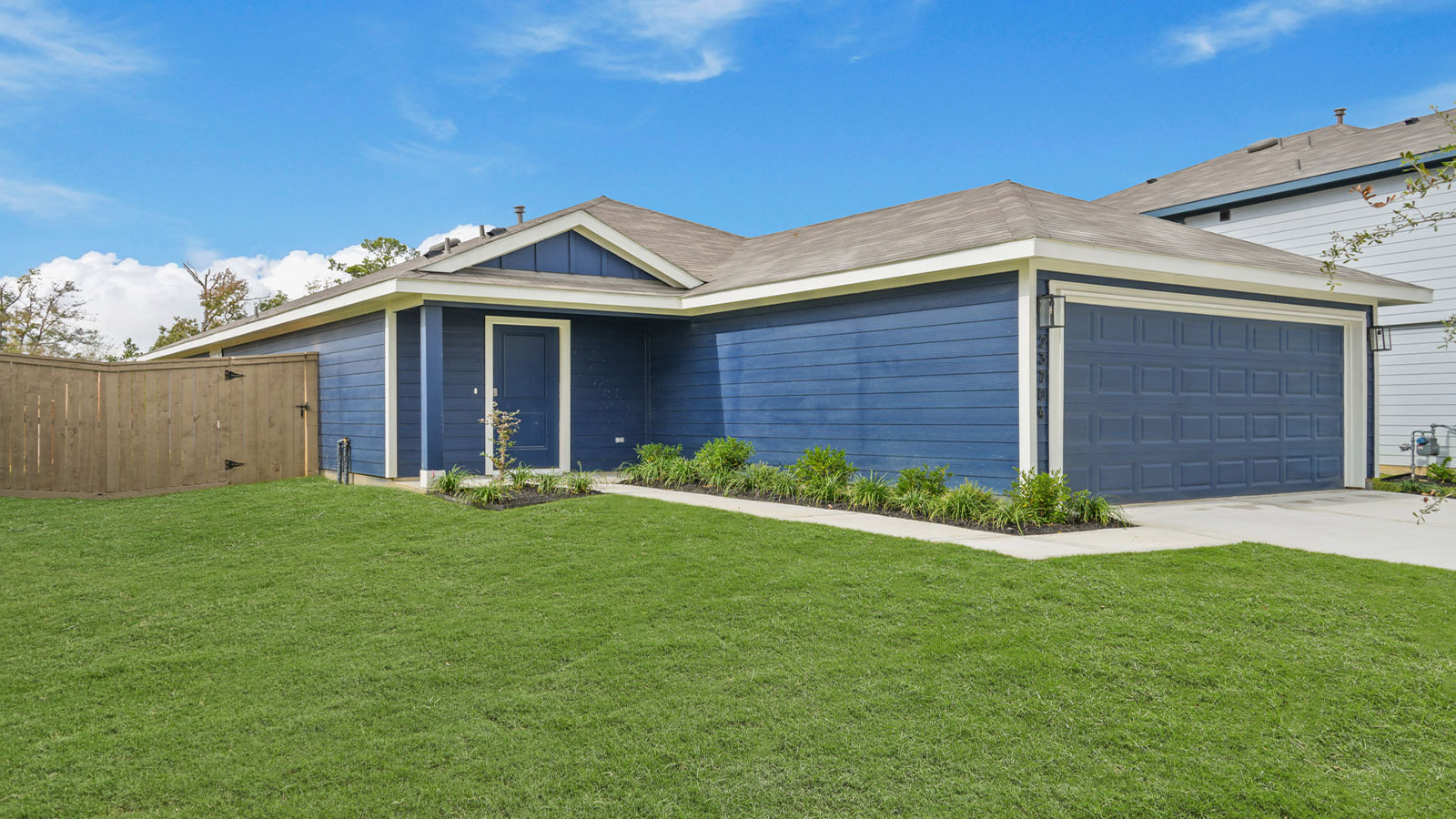 One story home with two car garage