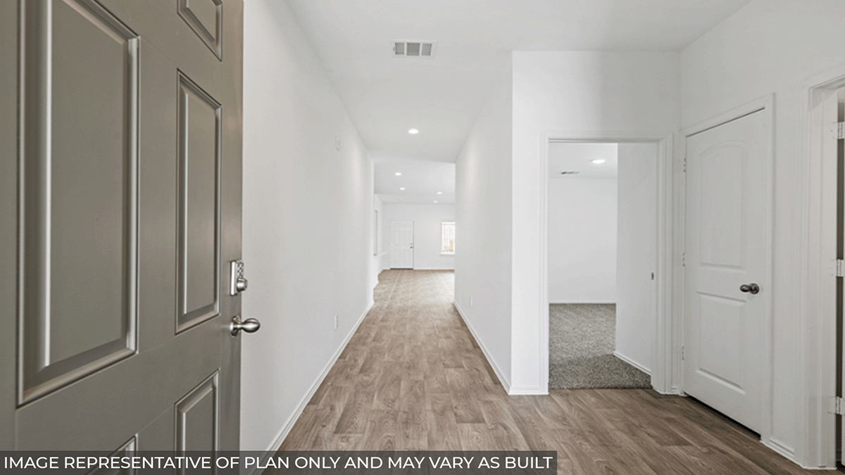 Entry hallway with vinyl flooring