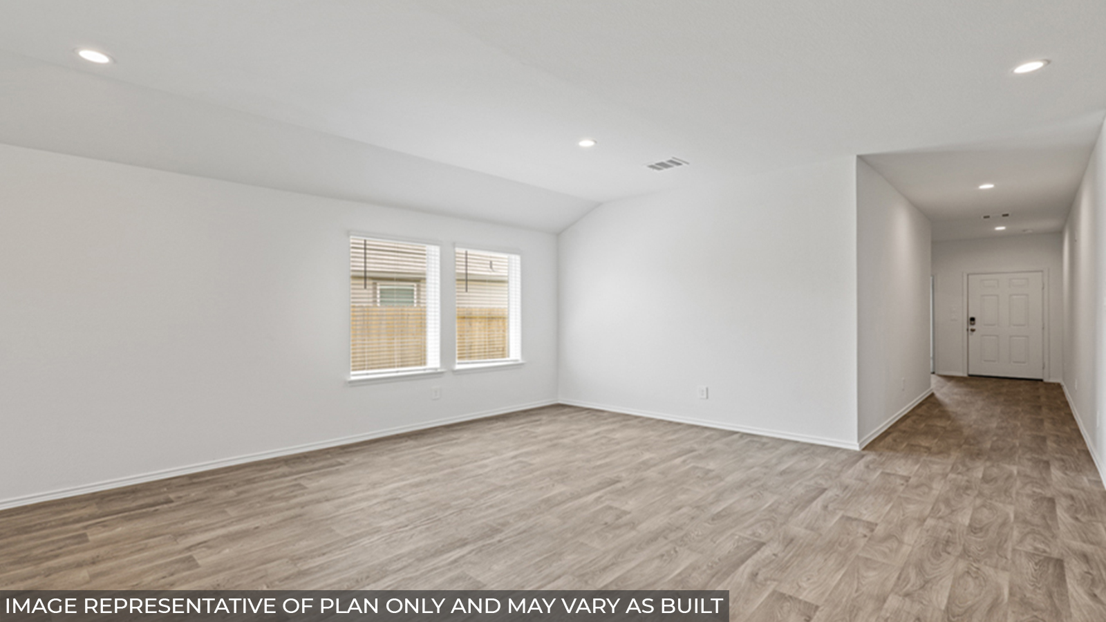 Open concept living, dining, and kitchen area