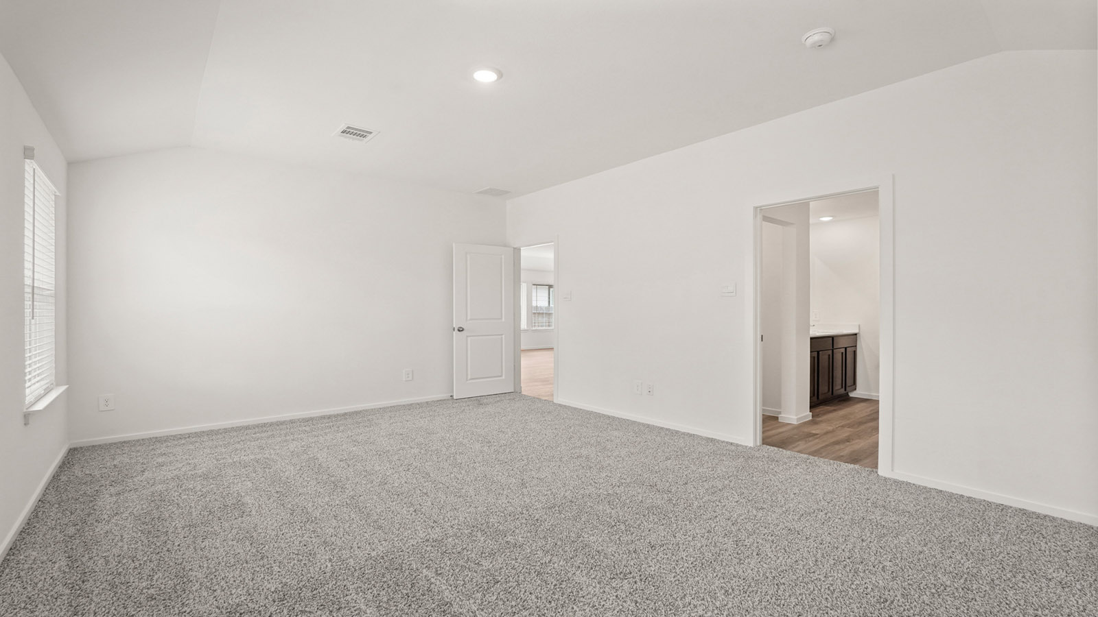 Primary bedroom with bright windows