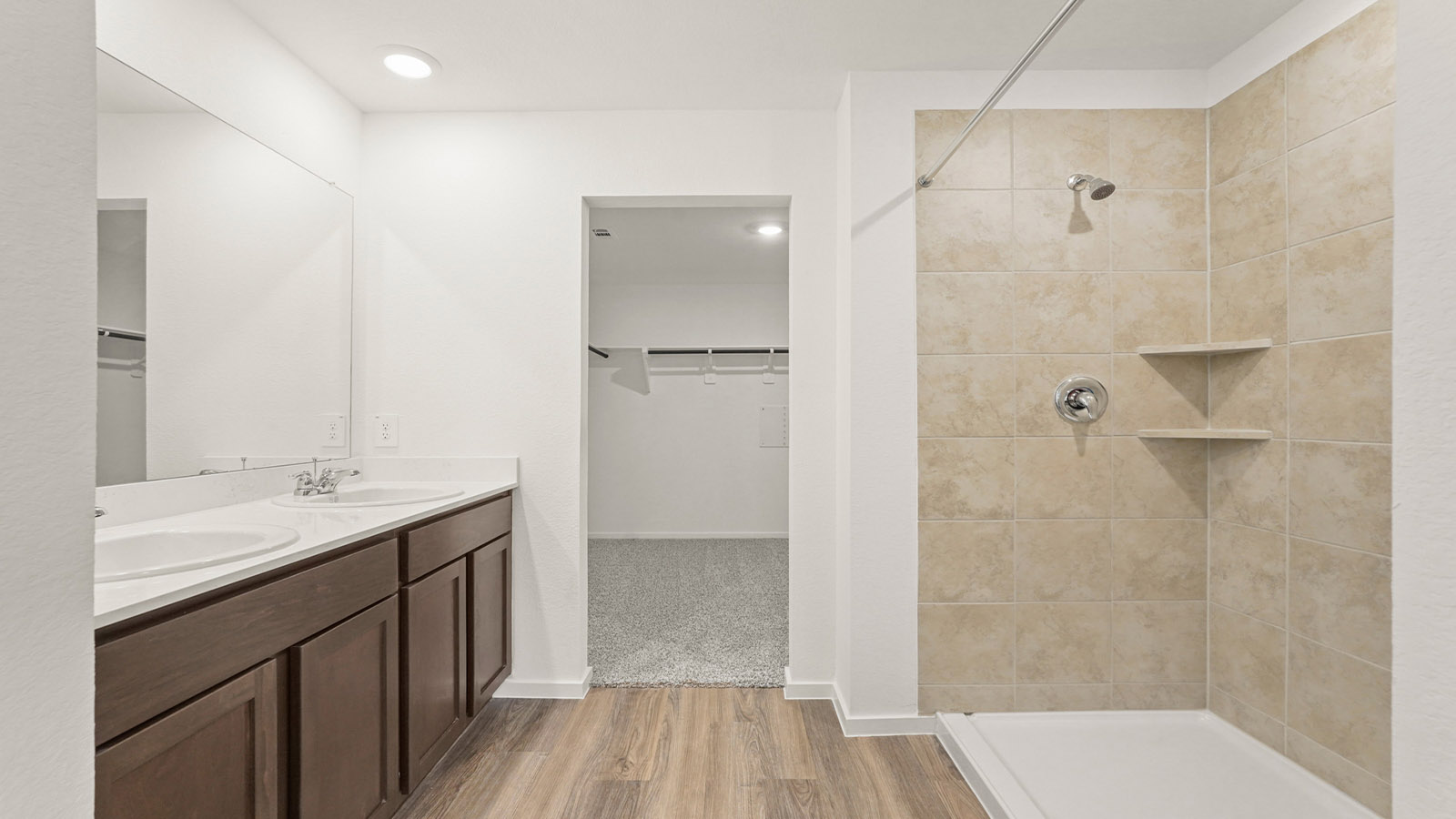 Primary bathroom with double sinks