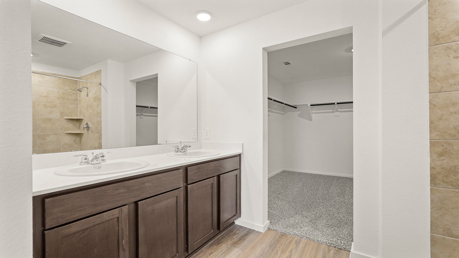Primary bathroom with double sinks