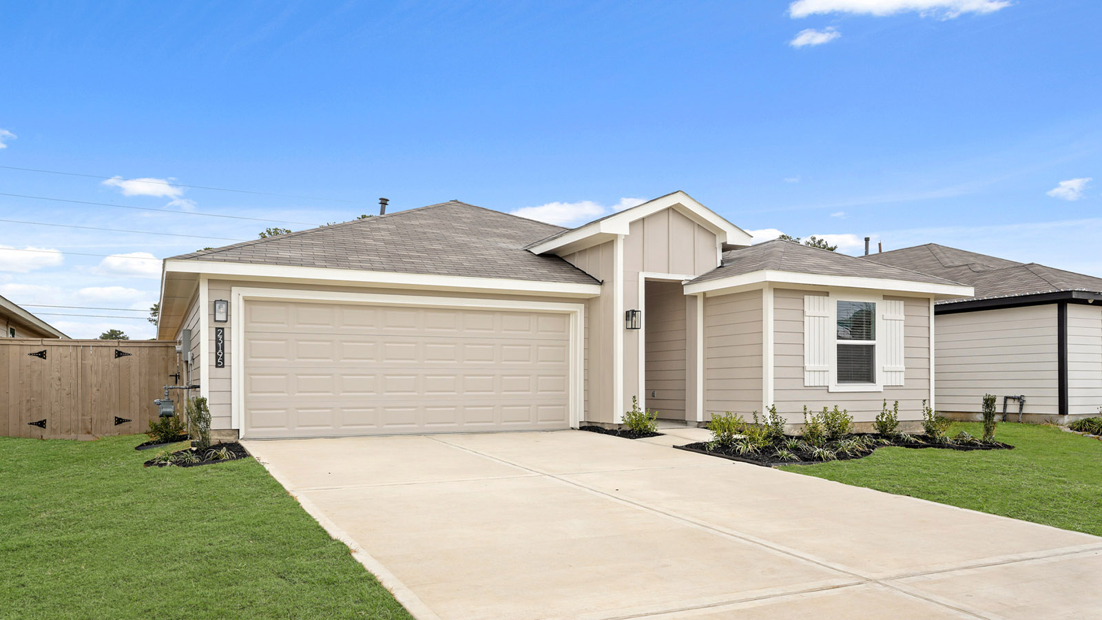 One story home with two car garage
