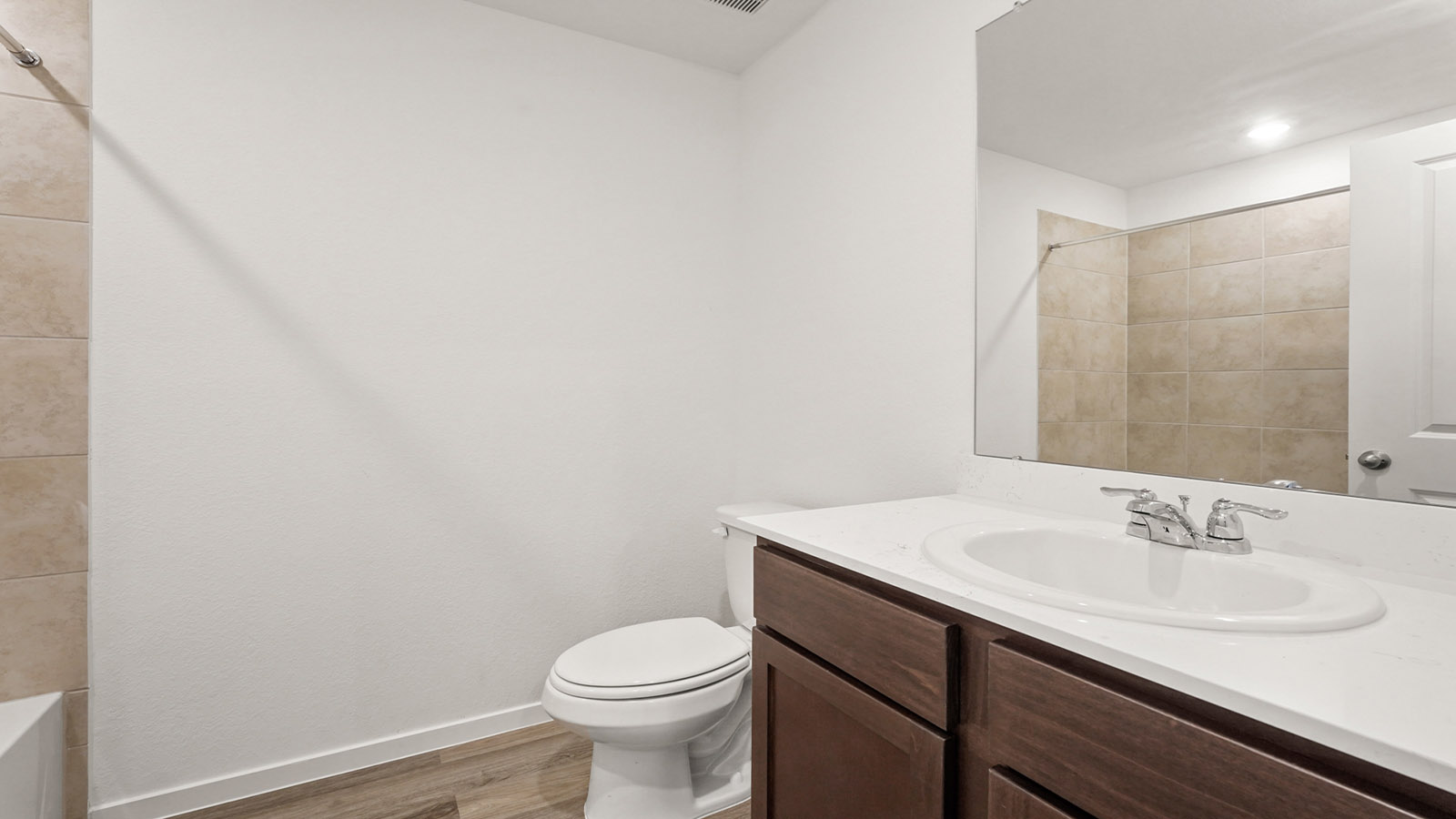 Secondary bathroom with single sink