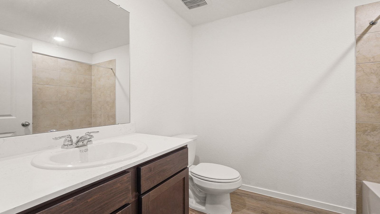 Secondary bathroom with single sink