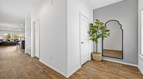 Entry nook perfect for a coat hanger and shoe rack