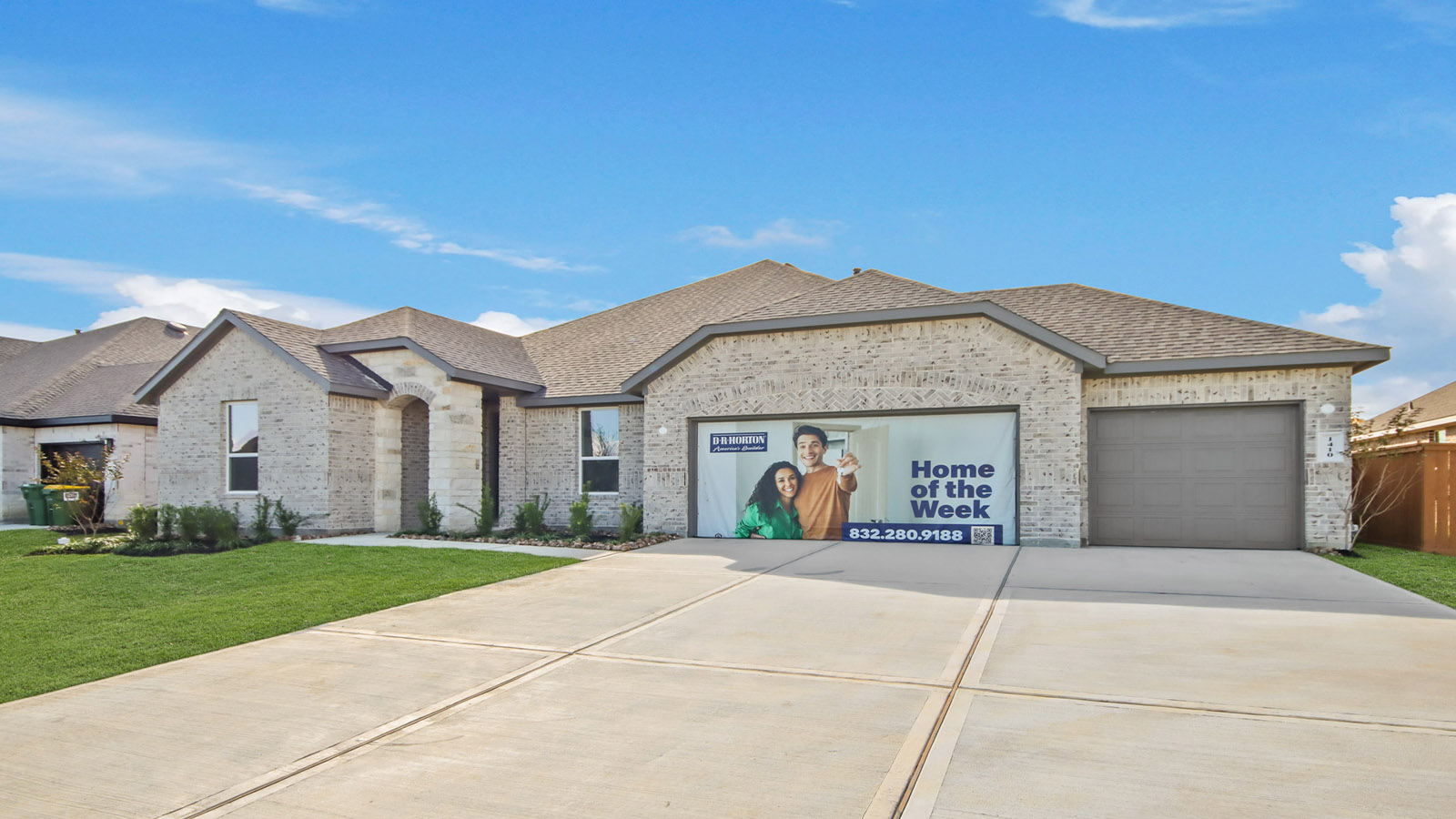 One story home with three car garage