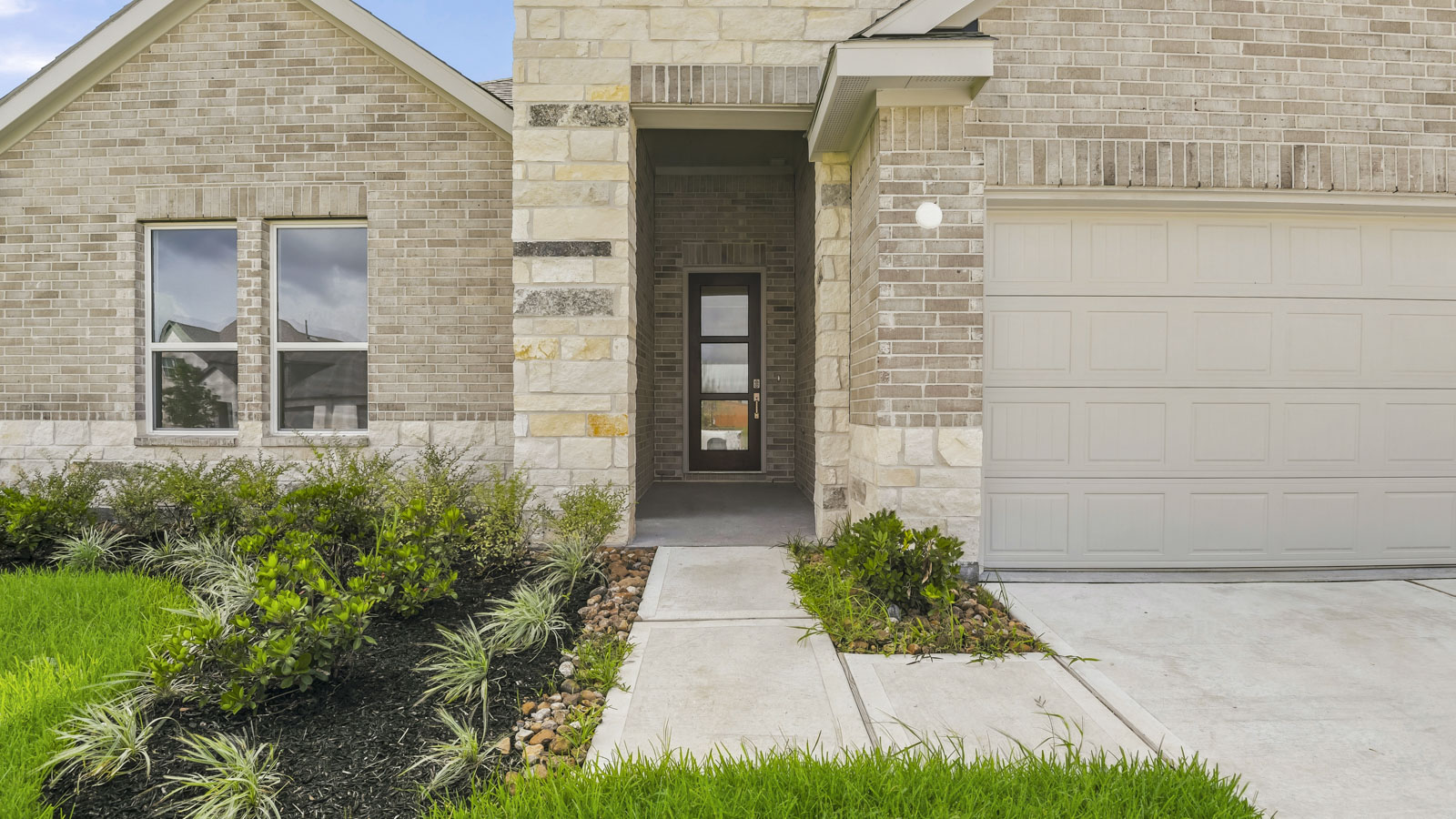 One story home with three car garage
